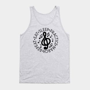 Eat Sleep Practice March Repeat Marching Band Cute Funny Tank Top